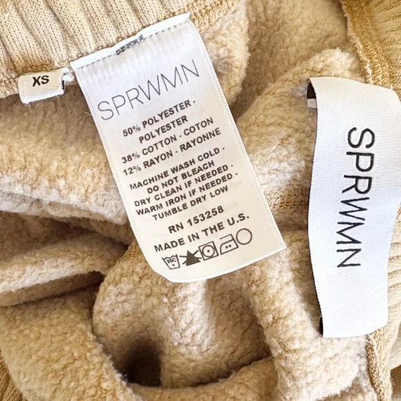 SPRWMN Heart Jogger Sweatpants in Latte w Elastic Cuffs & Waistband Shopbop - Picture 5 of 5